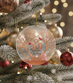 [2D FLAT ACRYLIC] 50th Golden Anniversary Ornament – Keepsake Wedding Gift for Parents & Couples