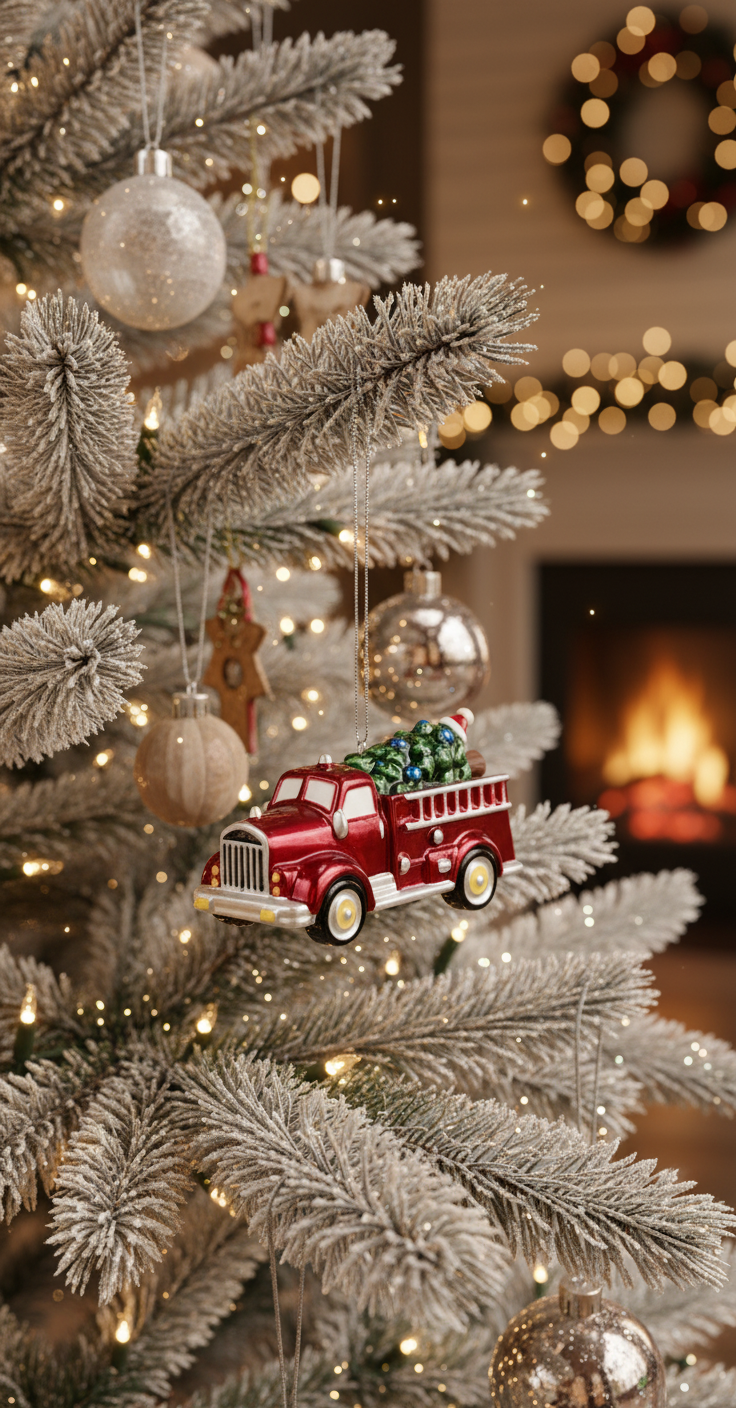 [2D FLAT ACRYLIC] Rolling Coal Diesel Truck Christmas Ornament | Gift for Truck Driver & Mechanic