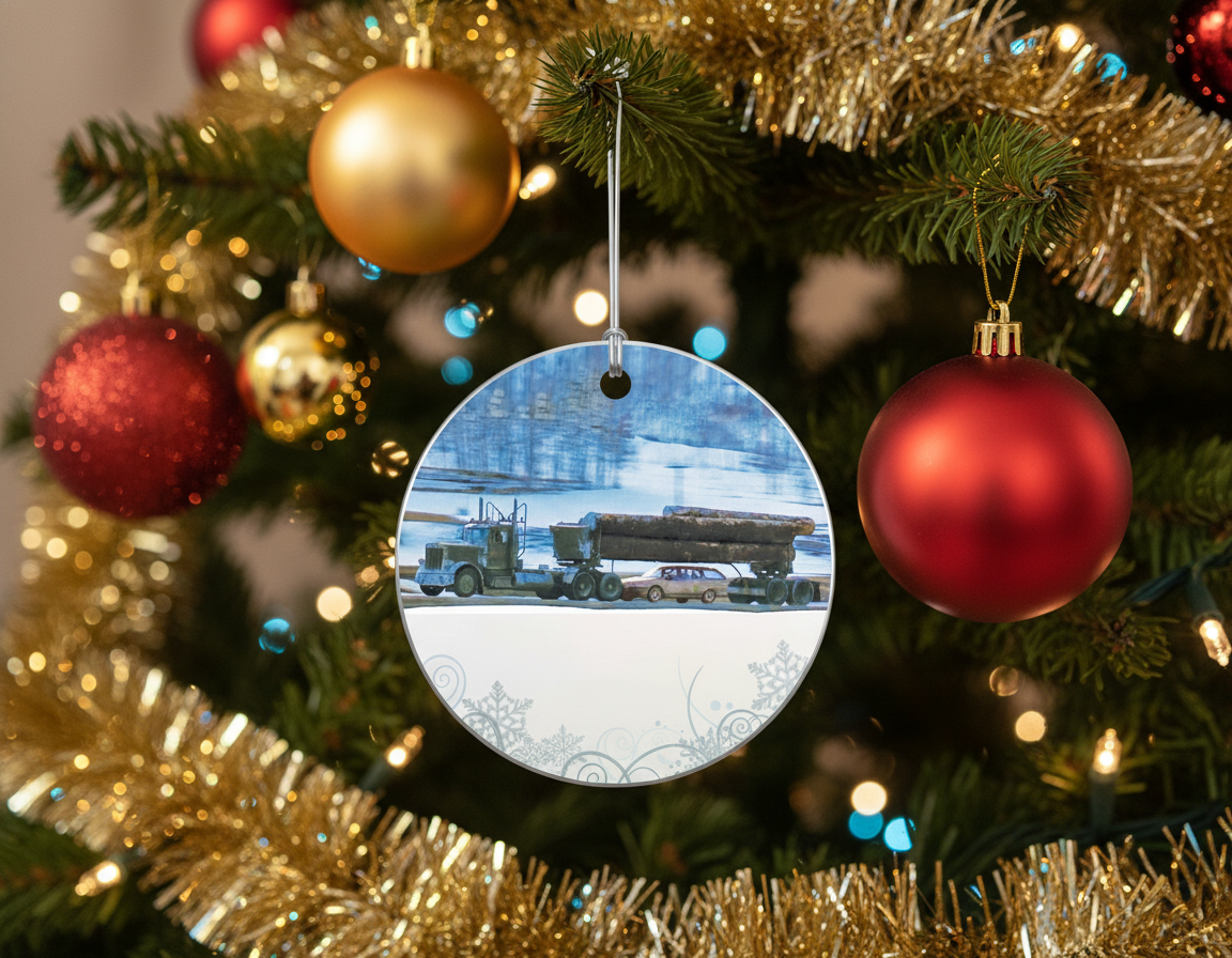 [2D FLAT ACRYLIC] Funny Griswold Christmas Vacation Ornament | Clark Stuck Under Truck Holiday Decor