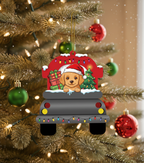 [2D FLAT ACRYLIC] Charming Pitbull Dog Christmas Ornament | Holiday Keepsake & Dog Lover Gift