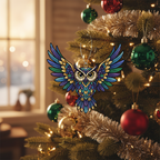 [2D FLAT ACRYLIC] Colorful Owl Suncatcher – Acrylic Window Hanging & Bird Lover Gift