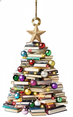 [2D FLAT ACRYLIC] Book Tree Christmas Ornament – Decoration for Book Lovers