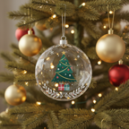 [2D FLAT ACRYLIC] First Christmas Engaged Ornament 2025 – Glass Keepsake Gift for Newly Engaged Couples