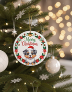 [2D FLAT ACRYLIC] Australian Shepherd Christmas Ornament | Double-Sided Aussie Dog Lover Gift