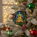 [2D FLAT ACRYLIC] Stained Glass Christmas Tree Suncatcher – Festive Holiday Window Decor Gift