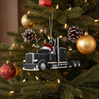 [2D FLAT ACRYLIC] Semi-Truck Christmas Ornament | A Perfect Trucker Gift for Holiday Decor