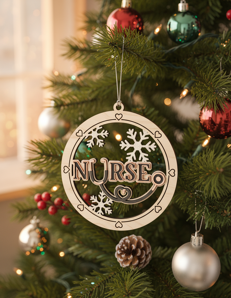 [2D FLAT ACRYLIC] Nurse Christmas Ornament 2025 – Keepsake Gift for Healthcare Heroes