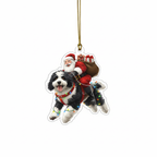 [2D FLAT ACRYLIC] Funny Bernedoodle Santa Christmas Ornament 2025 – Holiday Gift for Dog Lovers