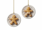 [2D FLAT ACRYLIC] 2025 Gingerbread Man Christmas Ornament – Double-Sided Ceramic Holiday Keepsake