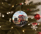 [2D FLAT ACRYLIC] Funny Truck Driver Christmas Ornament | Wooden Holiday Decor & Trucker Gift