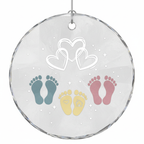 [2D FLAT ACRYLIC] Baby's First Christmas Ornament | Family of Three Keepsake Gift for New Parents