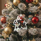 [2D FLAT ACRYLIC] Hilarious Bernedoodle Santa Christmas Ornament 2025 – Unique Gift for Dog Lovers