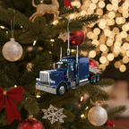 [2D FLAT ACRYLIC] Personalized Trucker Christmas Ornament | Custom Semi Truck Driver Gift