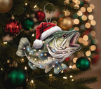 [2D FLAT ACRYLIC] Largemouth Bass Christmas Ornament – Fishing Gift for Anglers