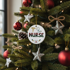 [2D FLAT ACRYLIC] Funny Nurse Christmas Ornament 2025 – "We Can't Fix Stupid" Gift for Nurses