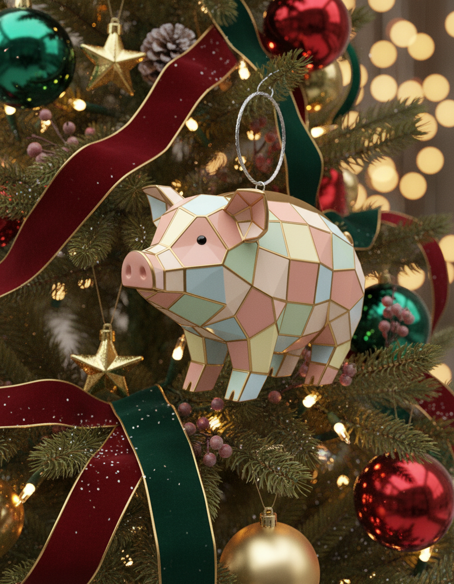 [2D FLAT ACRYLIC] Charming Pig Hanging Window Ornament – Farm Animal Decor Gift for Pig Lovers