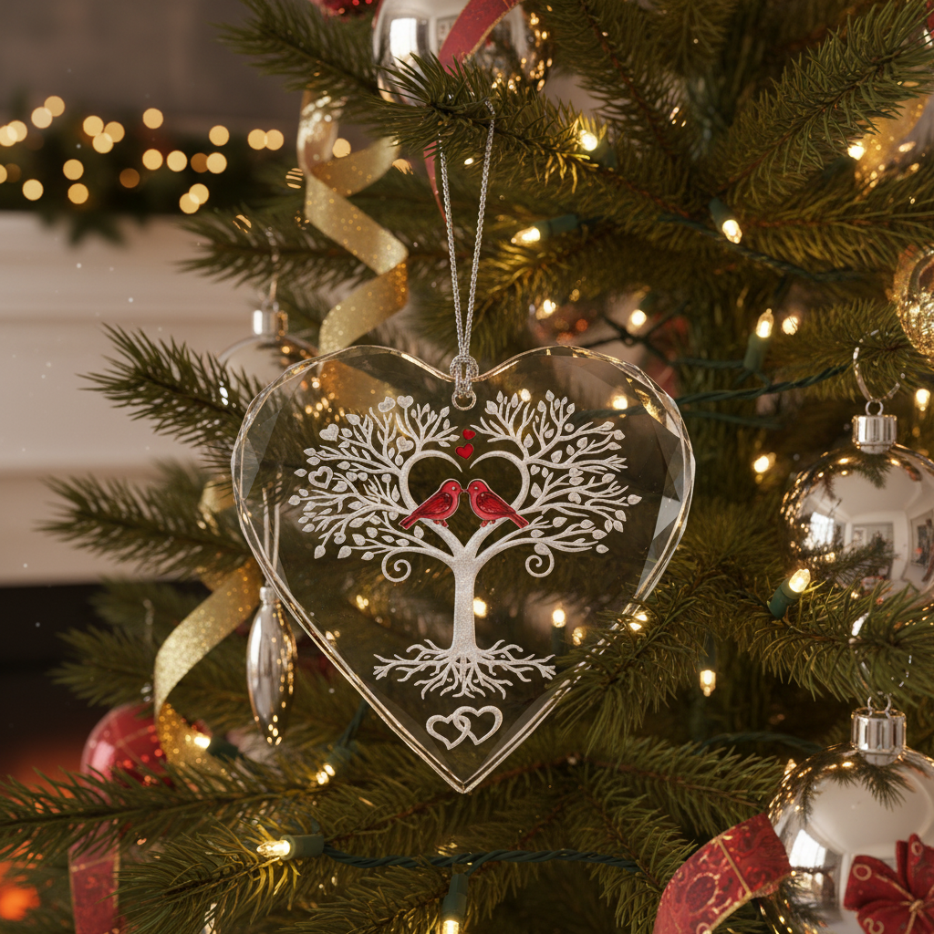 [2D FLAT ACRYLIC] 40th Anniversary Crystal Glass Ornament – Heartfelt Keepsake Gift for Couples