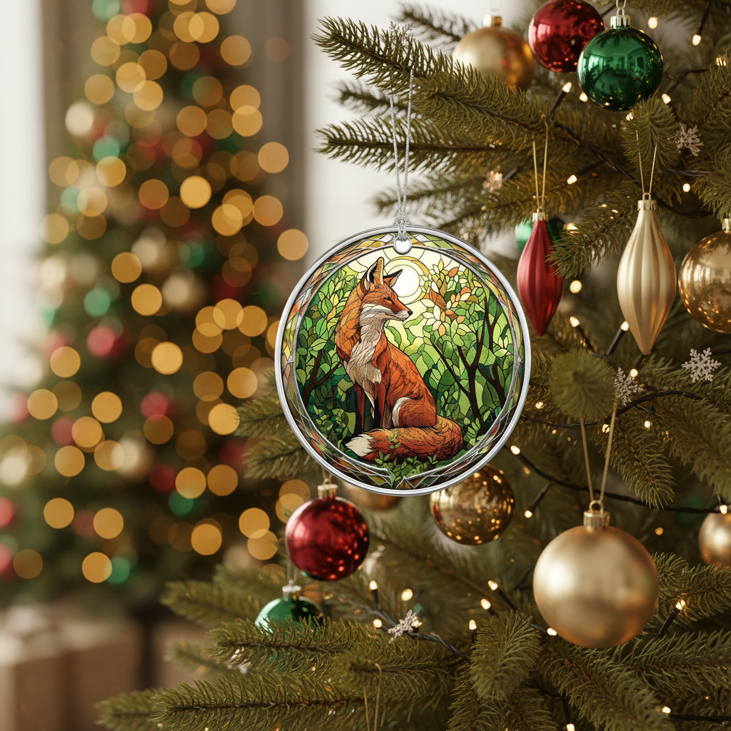 [2D FLAT ACRYLIC] Acrylic Fox Ornament | Charming Christmas Tree Decoration & Fox Lover Gift