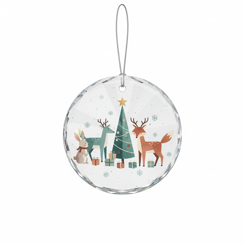 [2D FLAT ACRYLIC] Baby's First Christmas 2025 Glass Ornament | Elegant Newborn Keepsake Gift