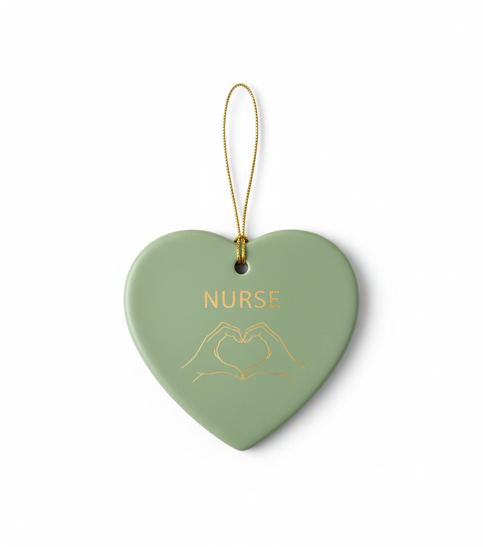 [2D FLAT ACRYLIC] Personalized Nurse Heart Ornament 2025 – Christmas Gift for Nurses & RNs
