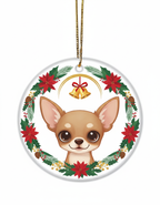[2D FLAT ACRYLIC] Chihuahua Christmas Ornament | Double-Sided Acrylic Keepsake Gift for Dog Lovers