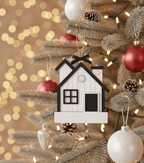 [2D FLAT ACRYLIC]  Modern Farmhouse New Home Ornament - Personalized Black & White Keepsake