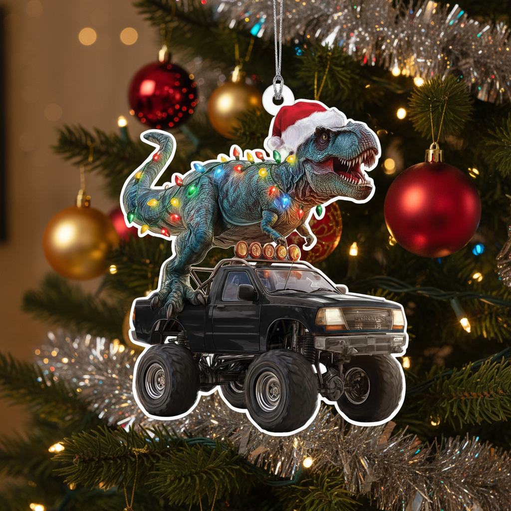 [2D FLAT ACRYLIC] Personalized Grinch Christmas Ornament | Custom Acrylic Trucker Tree Decor