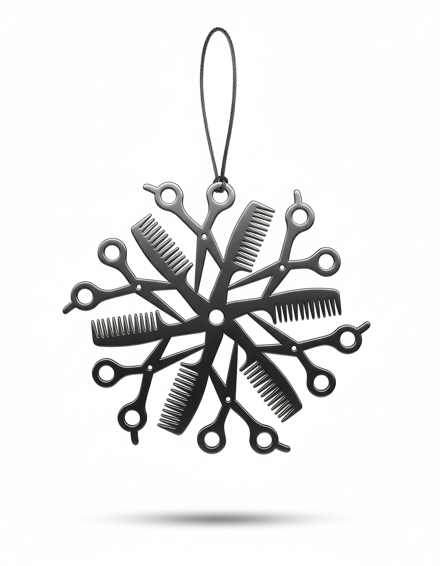 [2D FLAT ACRYLIC] Unique Hairdresser Christmas Ornament – Thoughtful Gift for Hairstylists
