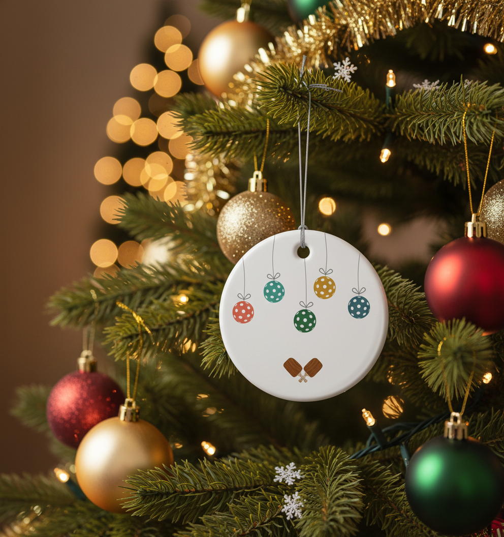 [2D FLAT ACRYLIC] Pickleball Christmas Ornament | Unique Holiday Gift for Pickleball Lovers