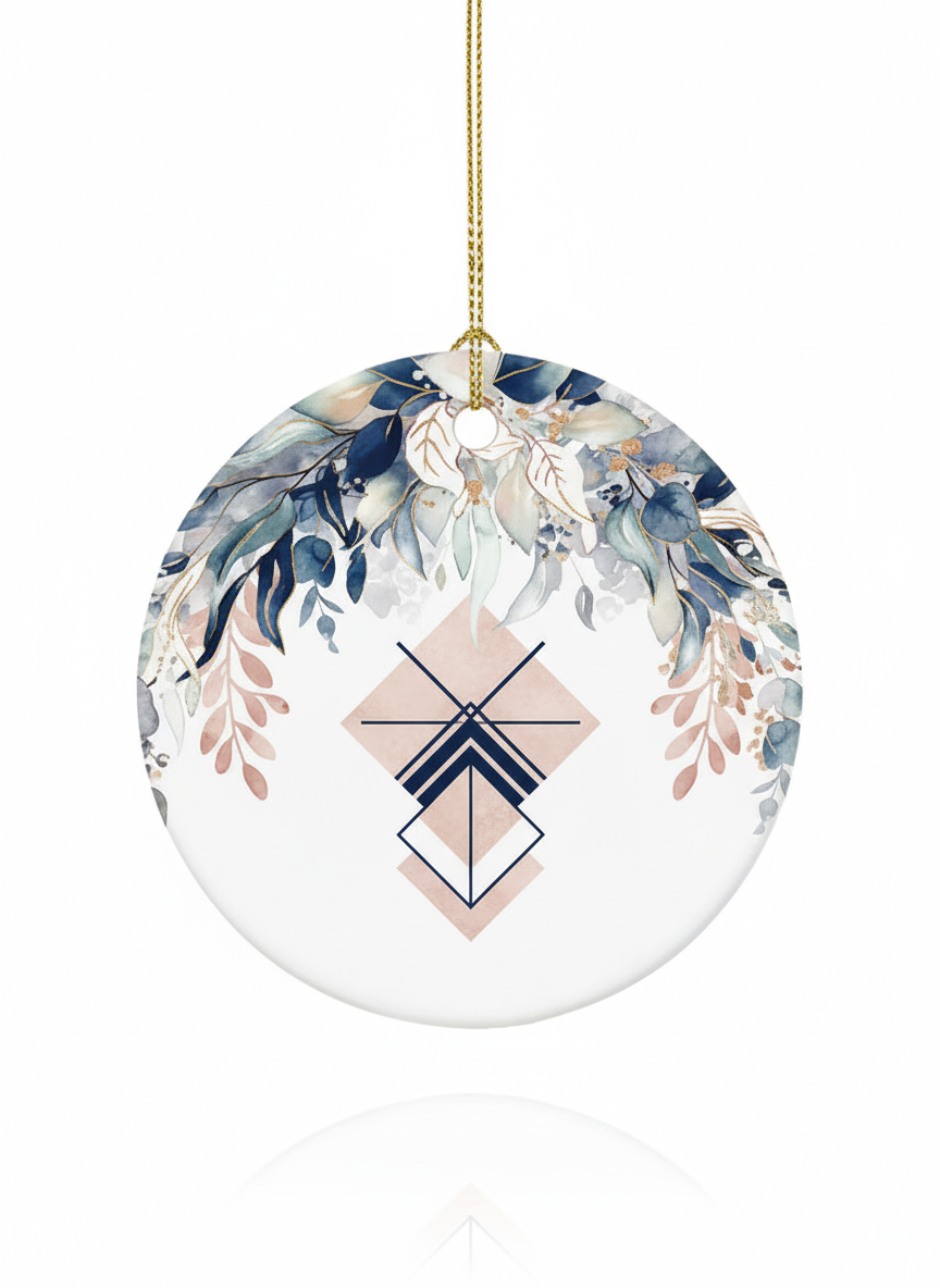 [2D FLAT ACRYLIC] 1st Anniversary Ornament 2025 – Ceramic Mr & Mrs Keepsake Gift for Couples