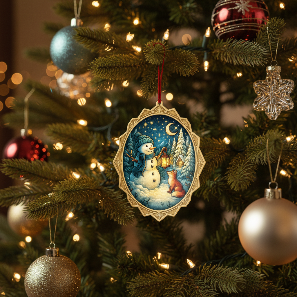 [2D FLAT ACRYLIC] Keepsake Snowman Christmas Ornament 2025 – Elegant Acrylic Holiday Decoration