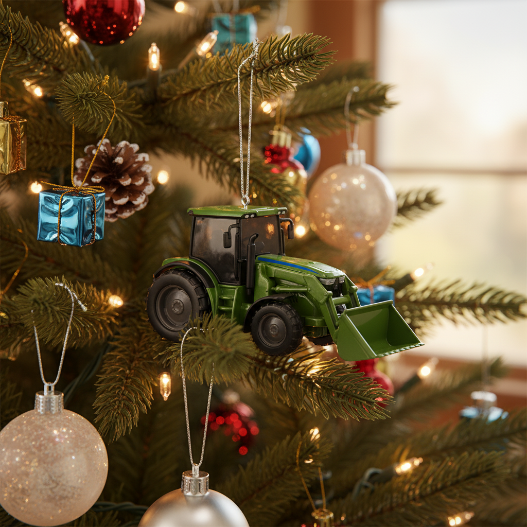[2D FLAT ACRYLIC] Classic Semi-Truck Christmas Ornament | Truck Driver Gift & Holiday Decor
