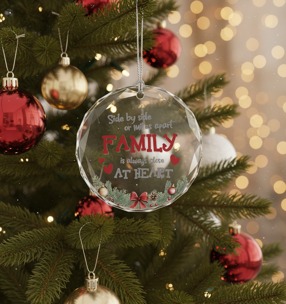 [2D FLAT ACRYLIC] "Close at Heart" Family Christmas Ornament - Keepsake Gift for Loved Ones