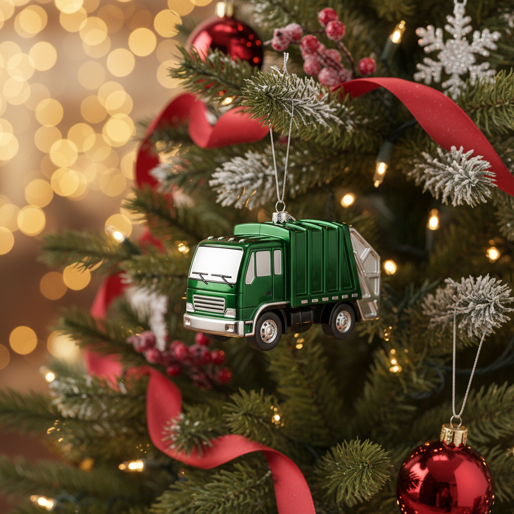 [2D FLAT ACRYLIC] Hand-Painted 18 Wheeler Christmas Ornament | Semi Trucker & Truck Driver Holiday Gift