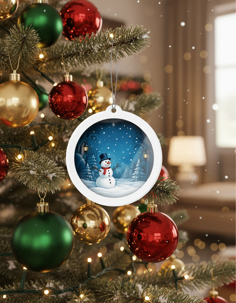 [2D FLAT ACRYLIC] Custom Dog Christmas Ornament 2025 – Personalized Pet Keepsake Gift