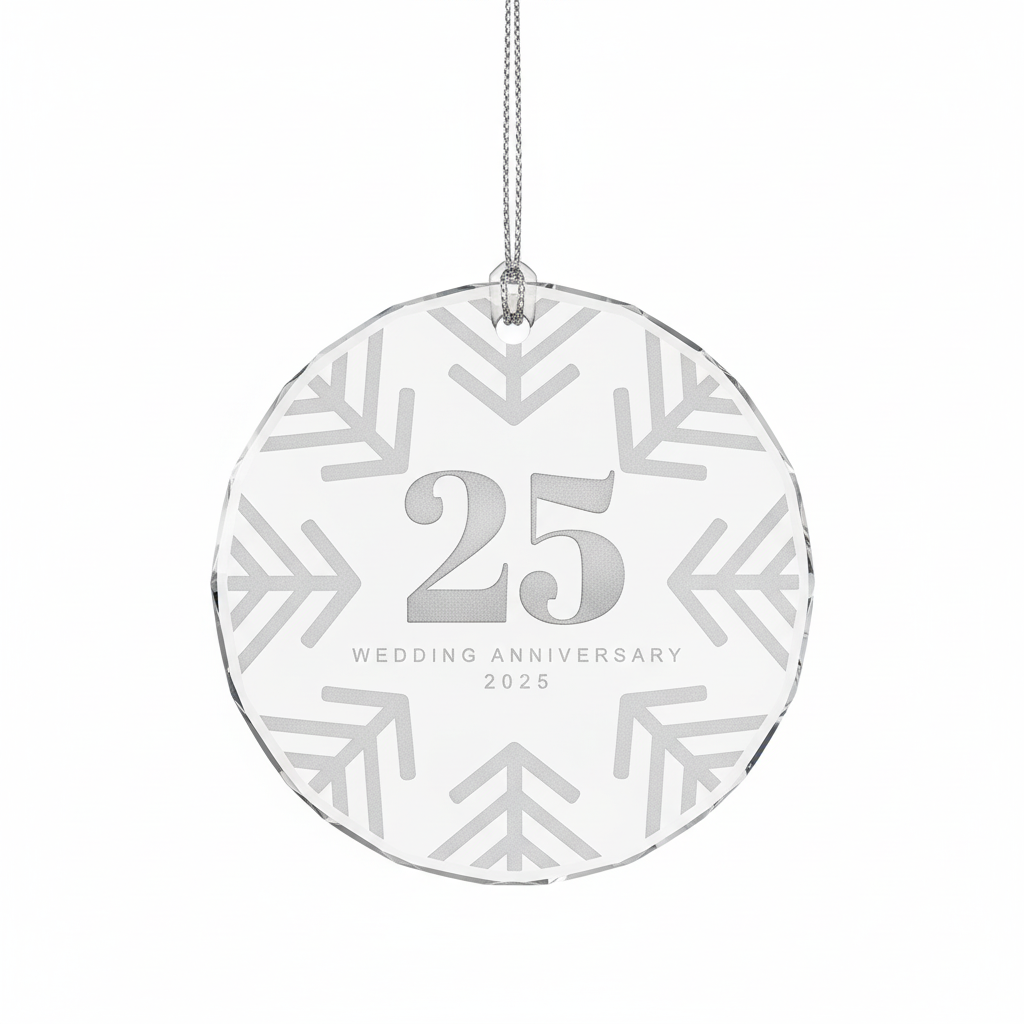 [2D FLAT ACRYLIC] 25th Silver Wedding Anniversary Ornament – Keepsake Gift for Couples 2025