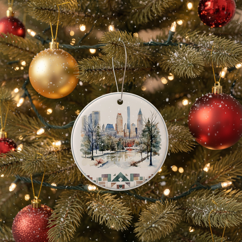 [2D FLAT ACRYLIC] Personalized New York City Christmas Ornament – Custom NYC Souvenir Gift