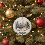 [2D FLAT ACRYLIC] Personalized New York City Christmas Ornament – Custom NYC Souvenir Gift