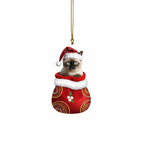 [2D FLAT ACRYLIC] Charming Siamese Cat Christmas Ornament – Holiday Decor & Cat Lover Gift