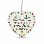 [2D FLAT ACRYLIC] First Year Teacher Ornament 2025 – Heartfelt Gift for New Educators