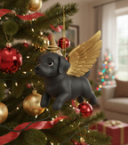 [2D FLAT ACRYLIC] Angel Yorkie Christmas Ornament | Memorial Dog Lover Holiday Decor