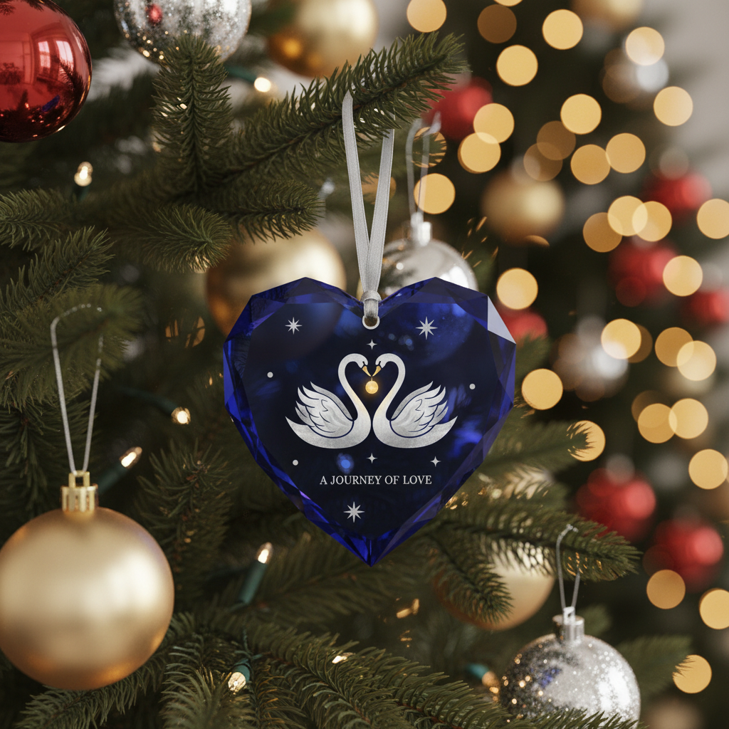 [2D FLAT ACRYLIC] 40th Ruby Anniversary Glass Ornament – Heartfelt Keepsake Gift for Couples