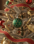 [2D FLAT ACRYLIC] Burgundy Velvet Christmas Ornaments – Flocked Holiday Tree Balls