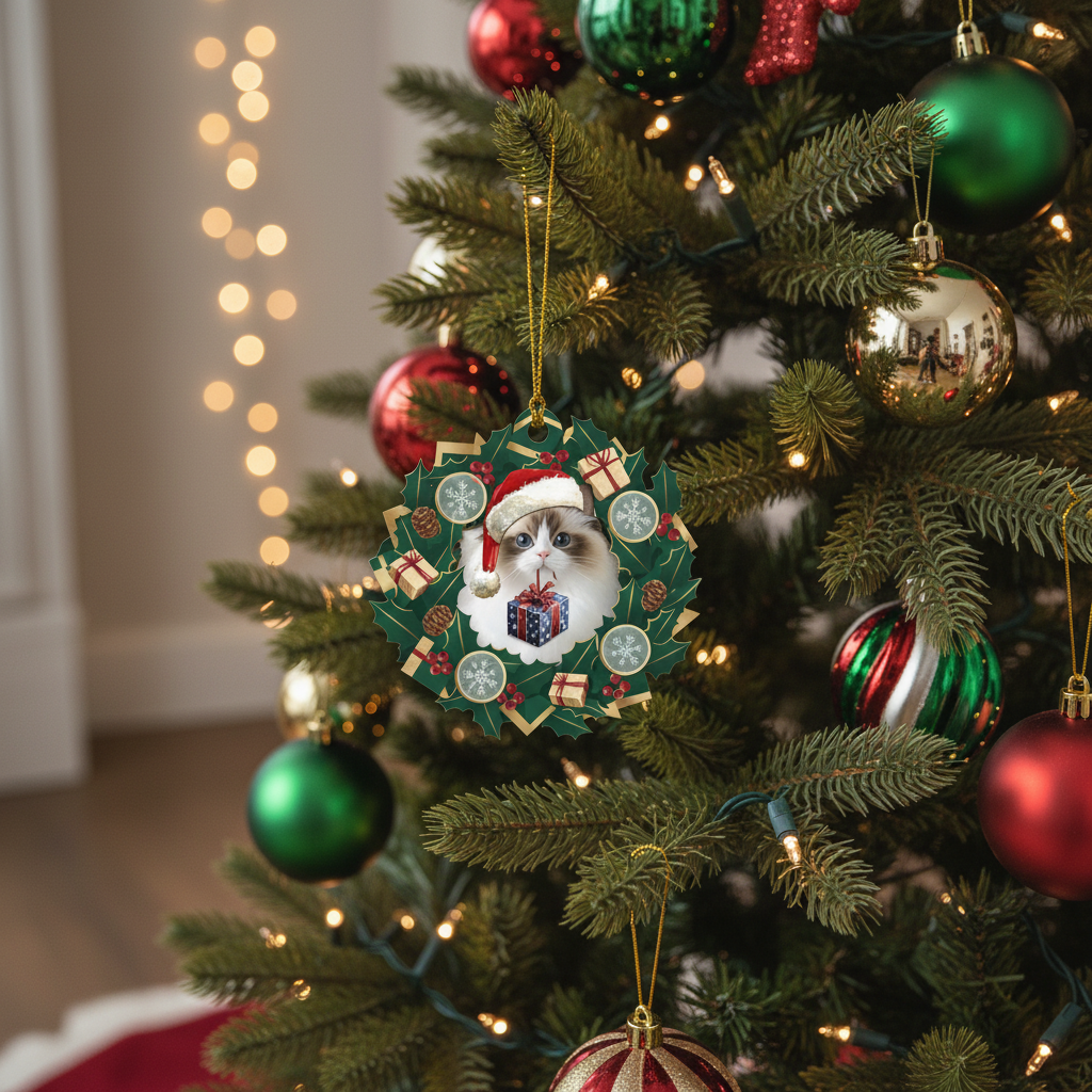 [2D FLAT ACRYLIC] Funny Horse Girl Ceramic Ornament – 'No Money, Just Horses' Christmas Gift