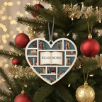 [2D FLAT ACRYLIC] Heart-Shaped Bookshelf Ornament – Christmas Gift for Book Lovers & Readers