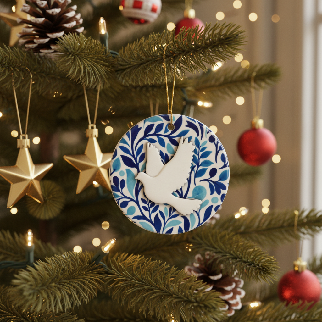 [2D FLAT ACRYLIC] Friendship Turtle Dove Ornament – Heartfelt Christmas Gift for Best Friends