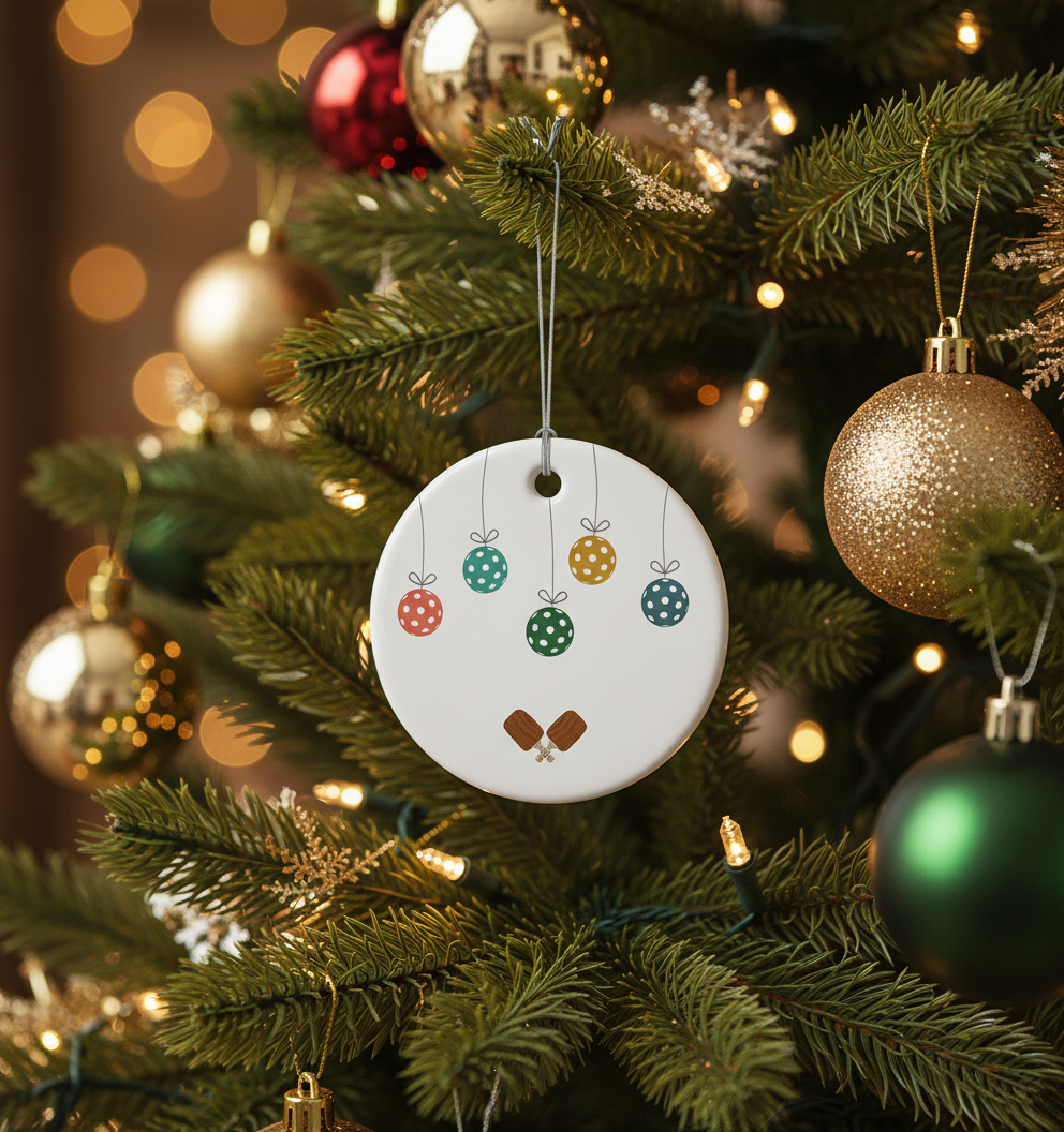 [2D FLAT ACRYLIC] Pickleball Christmas Ornament | Unique Holiday Gift for Pickleball Lovers