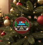 [2D FLAT ACRYLIC] Funny Garbage Truck Ornament | Wooden Holiday Decor & Unique Trucker Gift