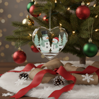 [2D FLAT ACRYLIC] Glass Snowman Christmas Ornament 2025 – Festive Holiday Keepsake Gift