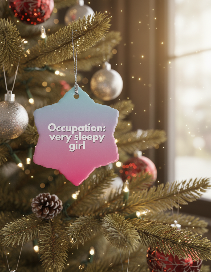 [2D FLAT ACRYLIC] Adorable Corgi Santa Sleigh Christmas Ornament – Porcelain Gift for Dog Lovers